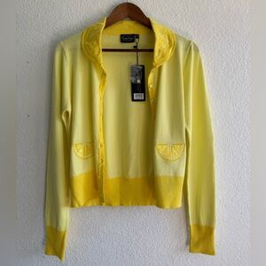 Voodoo Vixen Yellow Cardigan with Lemon Accents